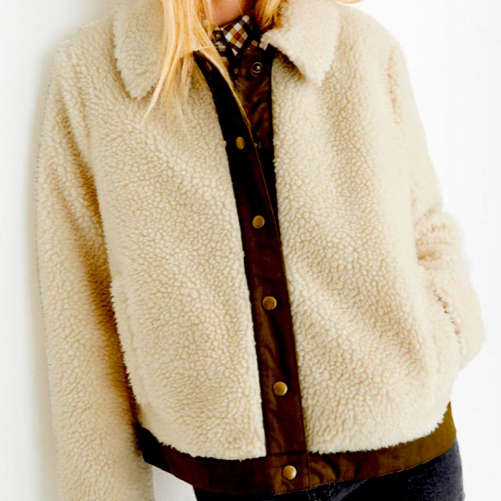Madewell cropped Sherpa jacket